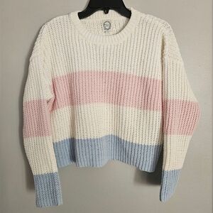 NWT Blue Rain Colorblock Knit sweater size small